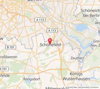 Map of Schönefeld, Brandenburg