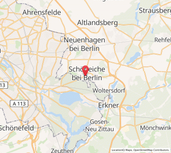 Map of Schöneiche, Brandenburg