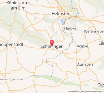 Map of Schöningen, Lower Saxony