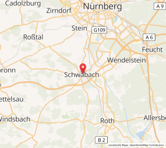 Map of Schwabach, Bavaria