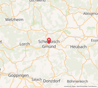 Map of Schwäbisch Gmünd, Baden-Wurttemberg