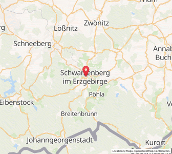 Map of Schwarzenberg, Saxony