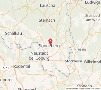 Map of Sonneberg, Thuringia