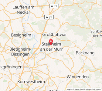 Map of Steinheim an der Murr, Baden-Wurttemberg