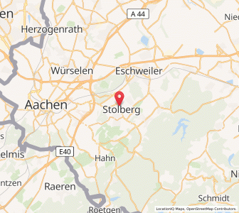 Map of Stolberg, North Rhine-Westphalia