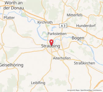 Map of Straubing, Bavaria