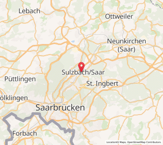 Map of Sulzbach, Saarland