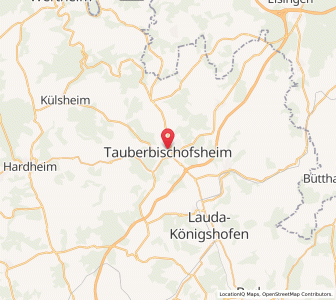 Map of Tauberbischofsheim, Baden-Wurttemberg