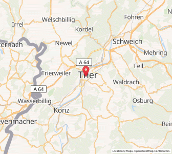 Map of Trier, Rheinland-Pfalz