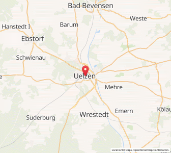 Map of Uelzen, Lower Saxony
