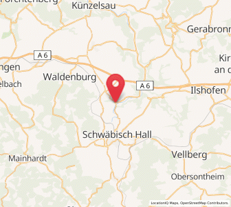 Map of Untermünkheim, Baden-Wurttemberg
