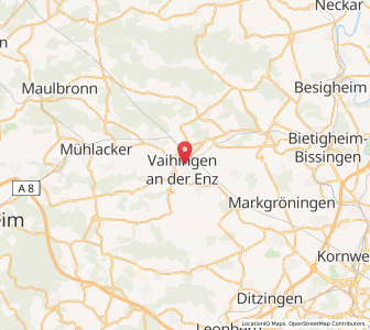 Map of Vaihingen an der Enz, Baden-Wurttemberg