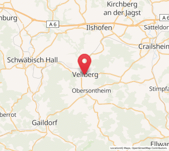 Map of Vellberg, Baden-Wurttemberg
