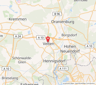 Map of Velten, Brandenburg