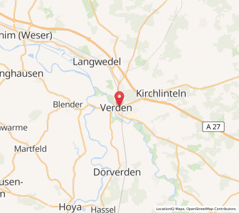 Map of Verden, Lower Saxony