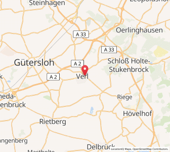 Map of Verl, North Rhine-Westphalia