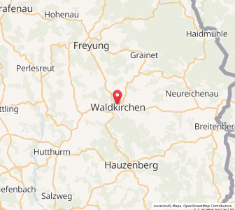 Map of Waldkirchen, Bavaria