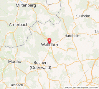 Map of Walldürn, Baden-Wurttemberg