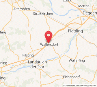 Map of Wallersdorf, Bavaria