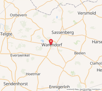 Map of Warendorf, North Rhine-Westphalia