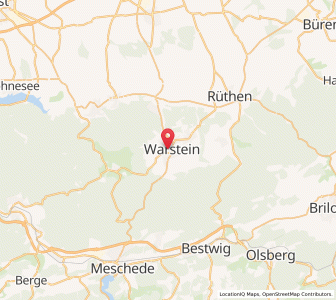 Map of Warstein, North Rhine-Westphalia