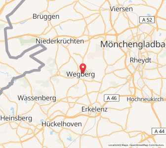 Map of Wegberg, North Rhine-Westphalia