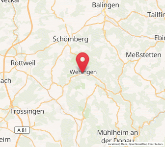 Map of Wehingen, Baden-Wurttemberg