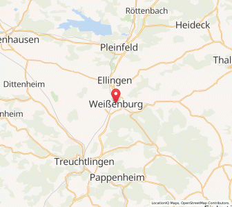 Map of Weißenburg in Bayern, Bavaria