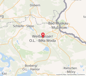 Map of Weißwasser, Saxony