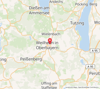 Map of Weilheim, Bavaria