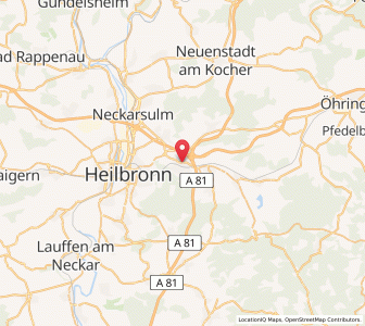 Map of Weinsberg, Baden-Wurttemberg