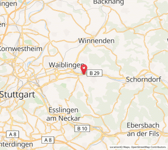 Map of Weinstadt-Endersbach, Baden-Wurttemberg