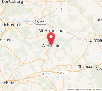 Map of Weismain, Bavaria