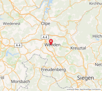Map of Wenden, North Rhine-Westphalia