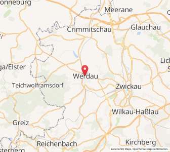 Map of Werdau, Saxony