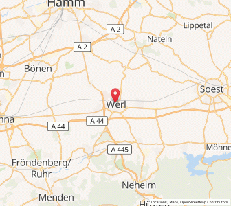 Map of Werl, North Rhine-Westphalia