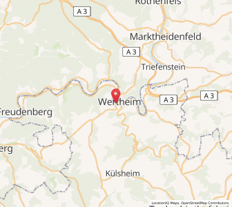 Map of Wertheim, Baden-Wurttemberg