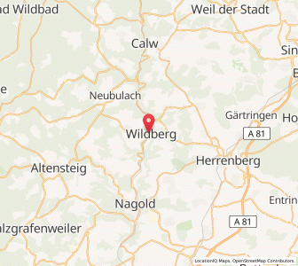 Map of Wildberg, Baden-Wurttemberg