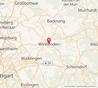 Map of Winnenden, Baden-Wurttemberg