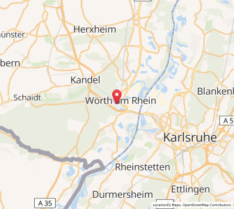 Map of Wörth am Rhein, Rheinland-Pfalz