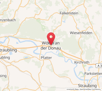 Map of Wörth an der Donau, Bavaria