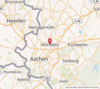 Map of Würselen, North Rhine-Westphalia