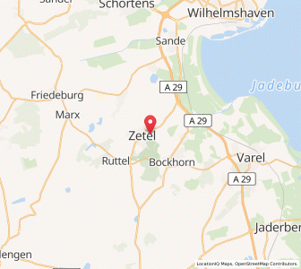 Map of Zetel, Lower Saxony