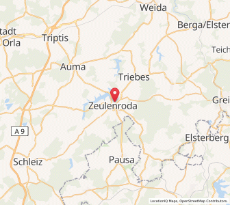 Map of Zeulenroda, Thuringia