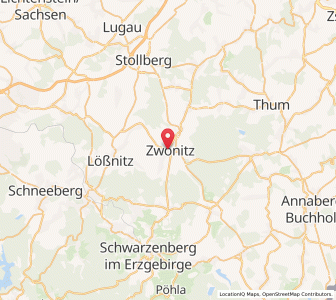 Map of Zwönitz, Saxony