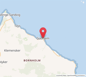 Map of Gudhjem, Capital Region