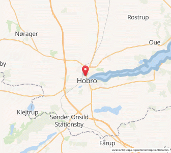 Map of Hobro, North Denmark