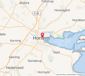 Map of Horsens, Central Jutland