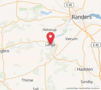 Map of Langå, Central Jutland