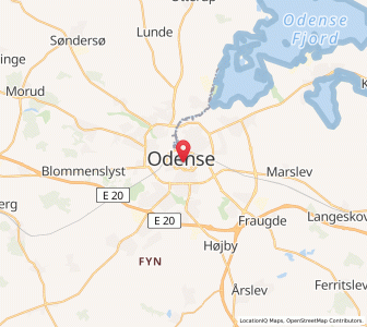 Map of Odense, South Denmark
